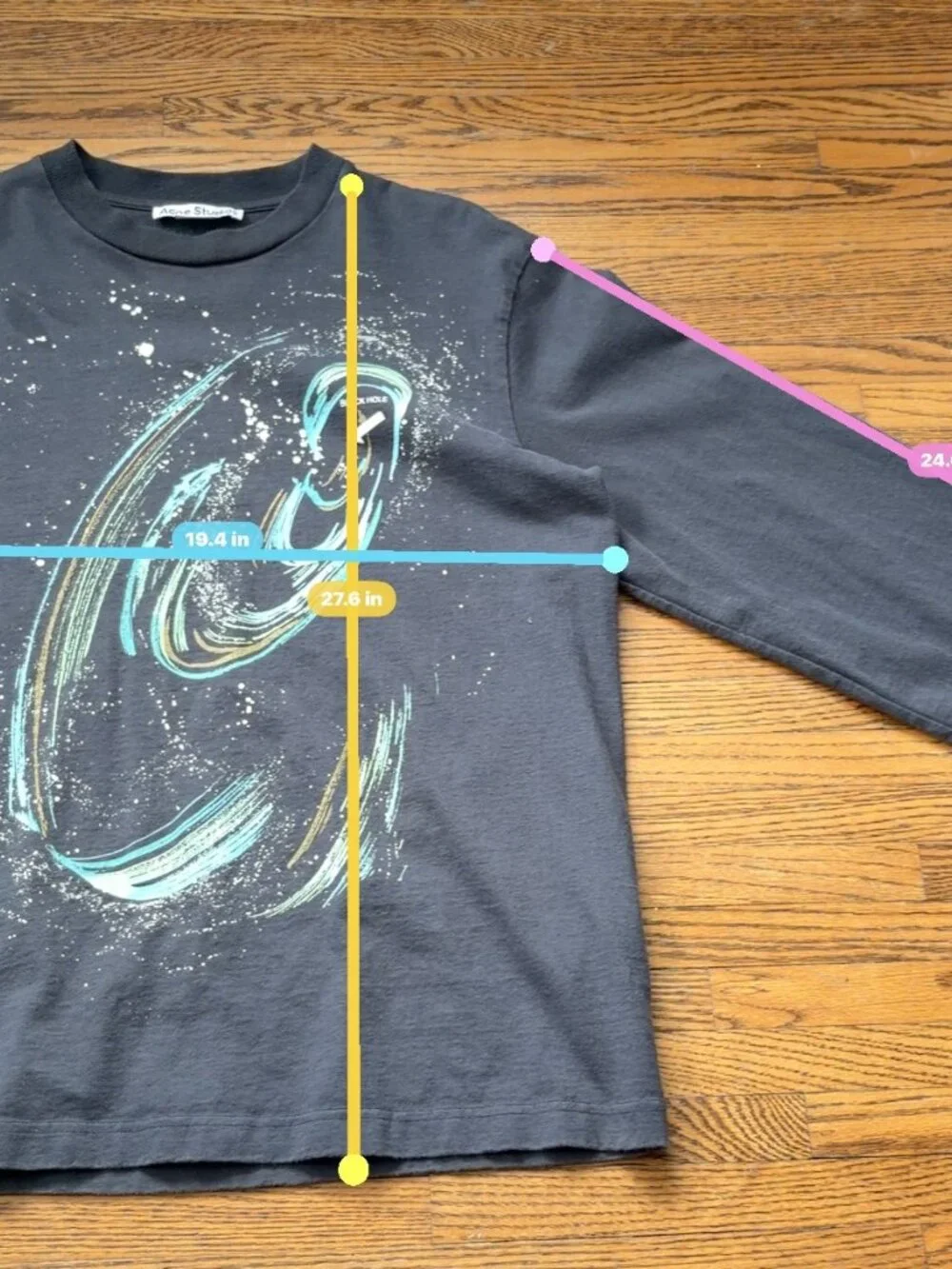 Acne Studios Spiral Graphic Crewneck Sweatshirt Navy S